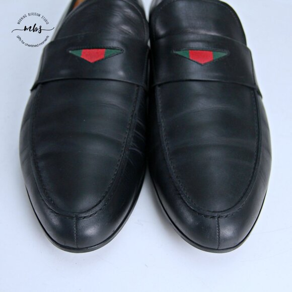 Gucci Cirano Signature Penny Loafers Black Men Gucci's Size 9 - Picture 9 of 16